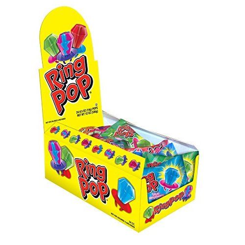 24 Count Ring Pop Variety Party Pack Individually Wrapped Sweet Candy with Bulk Flavor