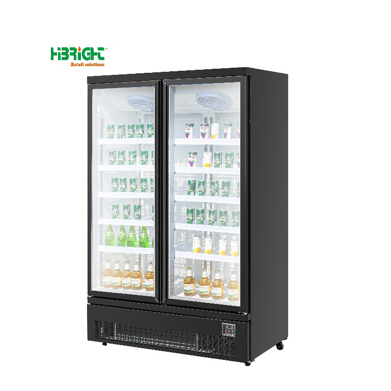 Zhangjiagang Highbright Retail Display Factory Highbright Commercial Freezer Convenience Drink Display Chiller Supermarket Air Cooling Refrigerator with LED Lighting