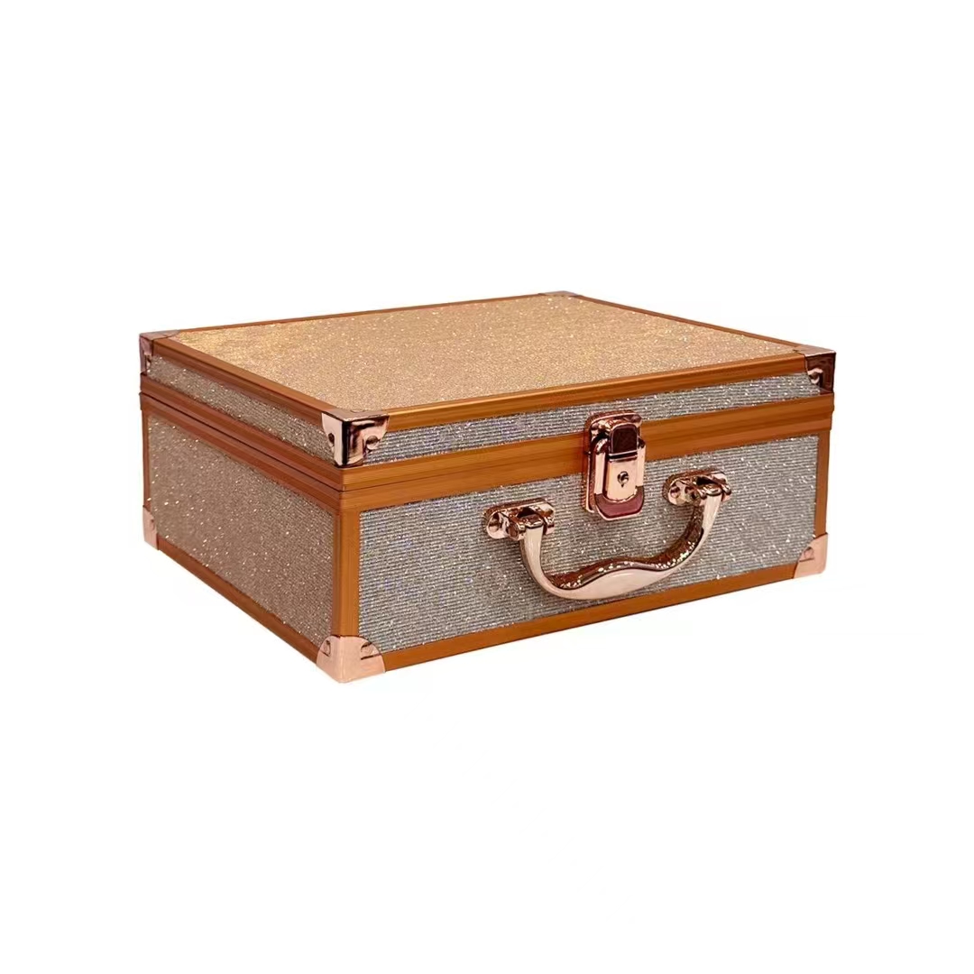 Professional Wholesale cosmetic case nail art tools box portable Aluminum alloy makeup storage box