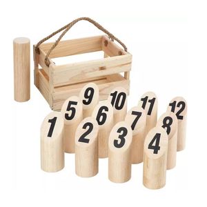 Tossing Throwing Yard Game Number Blocks Wood Scatter Outdoor Toy for Kids Wooden Number Kubb