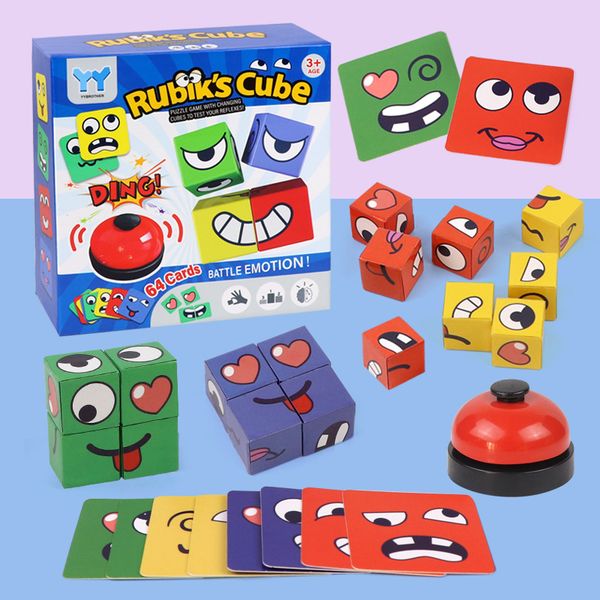 LANDER-MAN 2024 Face Cube  Fun Board Games Children Puzzle Game  Family Games