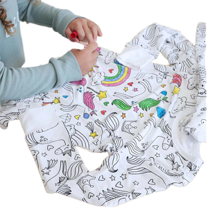Ready to ship pajamas kids clothing sets girls boys clothes Cartoon pattern for 2-12years old coloring pajamas for kids