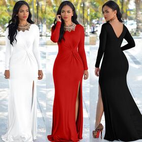 Wangmu Europe and America  plus size women clothes wholesale  evening dresses plus size Backless white cocktail dresses BK881
