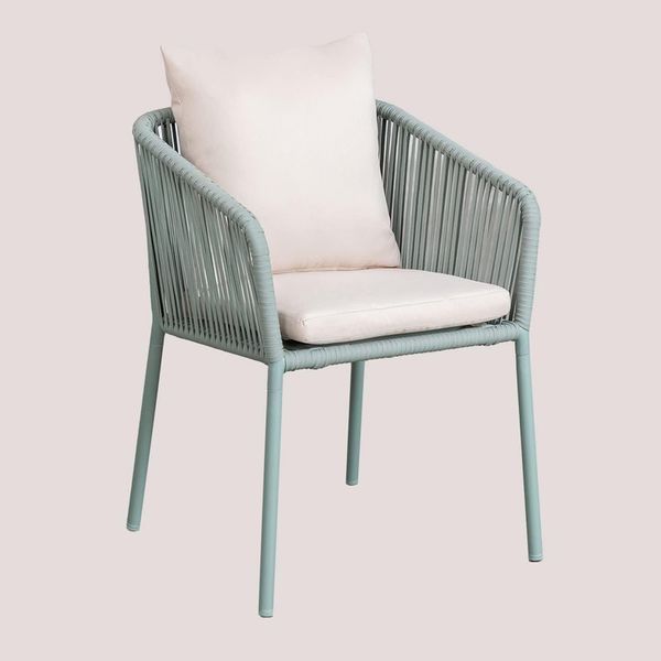 Modern Patio Cafe Armchairs Furniture Outdoor Garden Aluminum Rattan Chair Woven Rope Dining Chairs