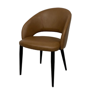 Modern Nordic Dining Chair Unique Hollow Back Upholstered Seat Iron Legs For Dining Rooms With Wholesale Price