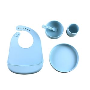 Wholesale Supplies Nursing Weaning Products Silicone Baby Feeding Set for Plate Bowl Spoon Tableware Kit