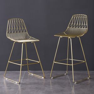 Garden outdoor bar furniture sets gold high nordic minimalist iron bar chair stools