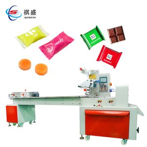 Candy Horizontal Flow Wrapping Packaging Machine Film Roll Pillow Type Automatic Servo Packing Machine For Hard Sweets