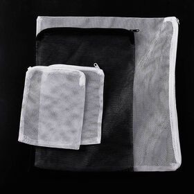 White/Black nylon mesh storage bags with zip aquarium filter media mesh bag for activated carbon biosphere ceramic rings