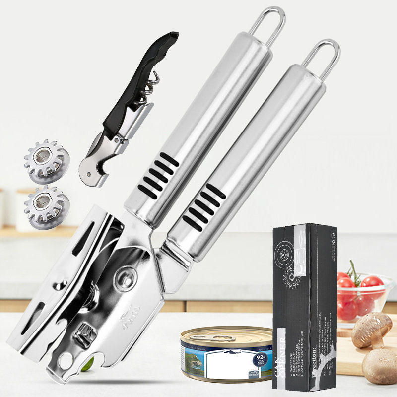 New arrival custom logo stainless steel can tin opener bottle opener with handle