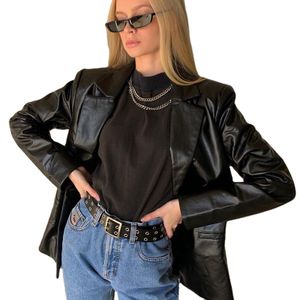 New Arrival Women's Long Quilted Leather Jacket PU with Button Decoration Fashionable Durable for Winter Season for Wholesale
