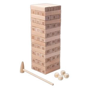 COMMIKI Children's board game toys Wooden Stacking high balance puzzle stack wooden drawing block beech wood blocks