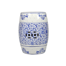 Wholesale Chinese Dynastic Traditional Ceramic Garden Blue and White Decorative Stool D13x18 Furniture for indoor and outdoor