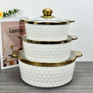 Serveware Dinnerware Plates Kitchen Products Items Bowl Non Stick Cookware Sets Casserole Ceramic Soup Cooking Pot Set With Lid