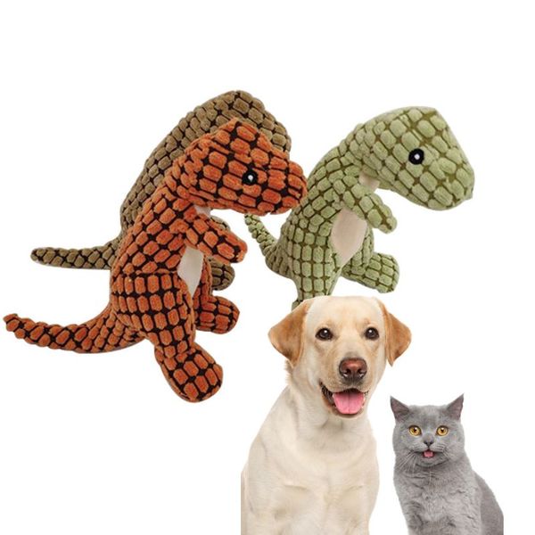 Pet Supplies Chew-Resistant Teeth-Grinding Sound-Producing Plush Dinosaur-Shaped Dog Plush Toy