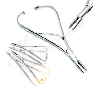 Mathieu 17.0cm Stainless Steel Straight Needle Holder Manual ORAL SURGERY Forceps Made of Metal and Wood