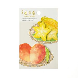 [6] Creative Planner Food Sticky Notes Mango Star Fruit Memo Pad for Office