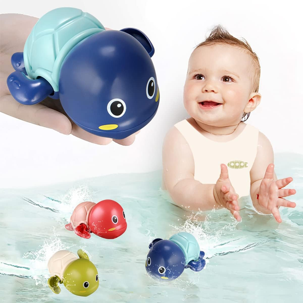 Baby Bath Toys Plastic Swimming Turtle for Toddlers Infant Floating Wind Up Toys Newborn Water Toys for 1 Year Kids