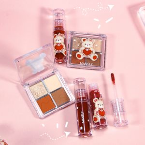 Christmas cute bear lip glaze own brand pigment set lip gloss supplier lip gloss set