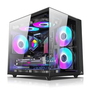 Custom Atx Computer Case Glass Panel Atx Towers & Cases White Aluminium Desktop Pc Gaming Computer Case Game Casin Casing