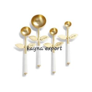 New Arrival Gold-Plated Stainless Steel Measuring Spoon Set of 4 Disposable Kitchen Flatware Fancy Measuring Tool