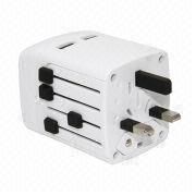 USB Adapter with World Travel Plug, Suitable for All Kinds of Power Plug with 110 to 250V AC Input