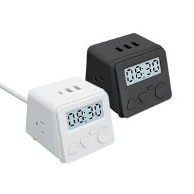 Portable Flat Plug USB C Extension Socket Best US Cube Smart Power Strips With Digital Alarm Clock Timers And Surge Protectors