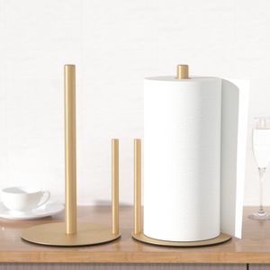 Kitchen Organzation Stainless Steel Standing Paper Towel Roll Holder Dispenser One - Handed Tears