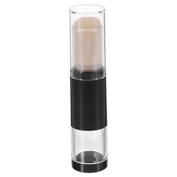FYD Kabuki Mineral Loose Face Refil Powder Brush Container Single Short Handle Pump Refillable Body Face Dispensing Powder Brush