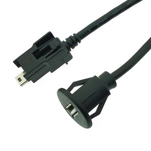 OEM HSAL Series Wire Harness USB2.0 G/F to MINI USB Grey Vehicle Multimedia Interface Cable for LVDS Display Camera Connection
