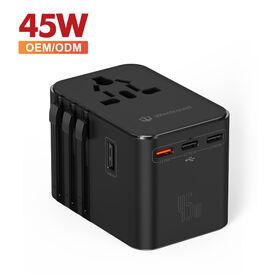 Wontravel Worldwide 3 Type-C 2 USB PD 45W Wall Power Travel Adaptor Multi Plug International Universal Travel Adapter