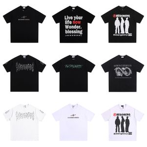 Summer High Quality Begoberg Streetwear Black Short Sleeve Oversized Hip Hop Acid Wash Men's T-shirt Custom T Shirt For Man