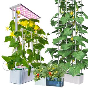 Tower Hydroponic system aeroponics tower garden Pepper indoor farming hydroponics system garden tower vertical with lights