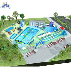 Customization inflatable water park with sport games for play ground