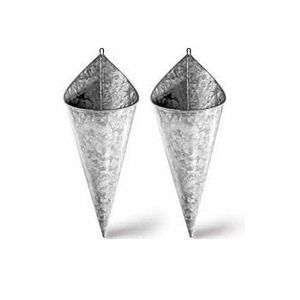 Classic Galvanized Flower Pot Hanging Stand Colorful Garden Decor for Home Packaged in Carton