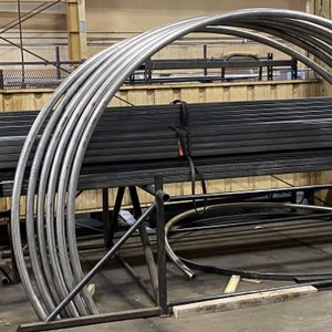 Large diameter helix coils tube rolling