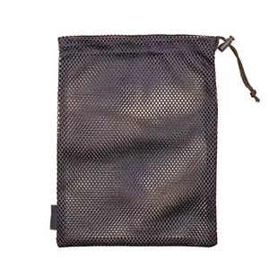 Wholesale Custom Logo Washable Multipurpose Drawstring Mesh Pouch Utility Durable Black Storage Bag for Travel and Laundry Use