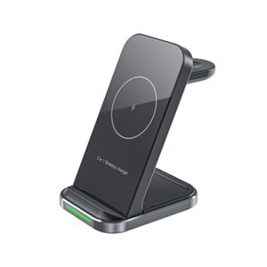 Premium quality Aluminium Desktop 15W Fast 3 in 1 Wireless Charger, Detachable wireless charger stand
