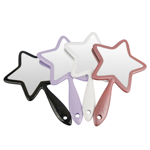 New Arrival Travel Portable Handheld Makeup Mirror Fashion Pentagram Shape Plastic Hand Held Cosmetic Mirror