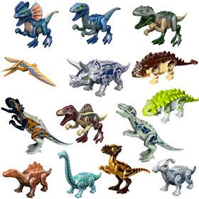 Hot Sale Jurassic Dinosaurs Small Dilophosaurus Tyrannosaurus T-Rex Pteranodon Action Figures Building Blocks Juguetes Kid