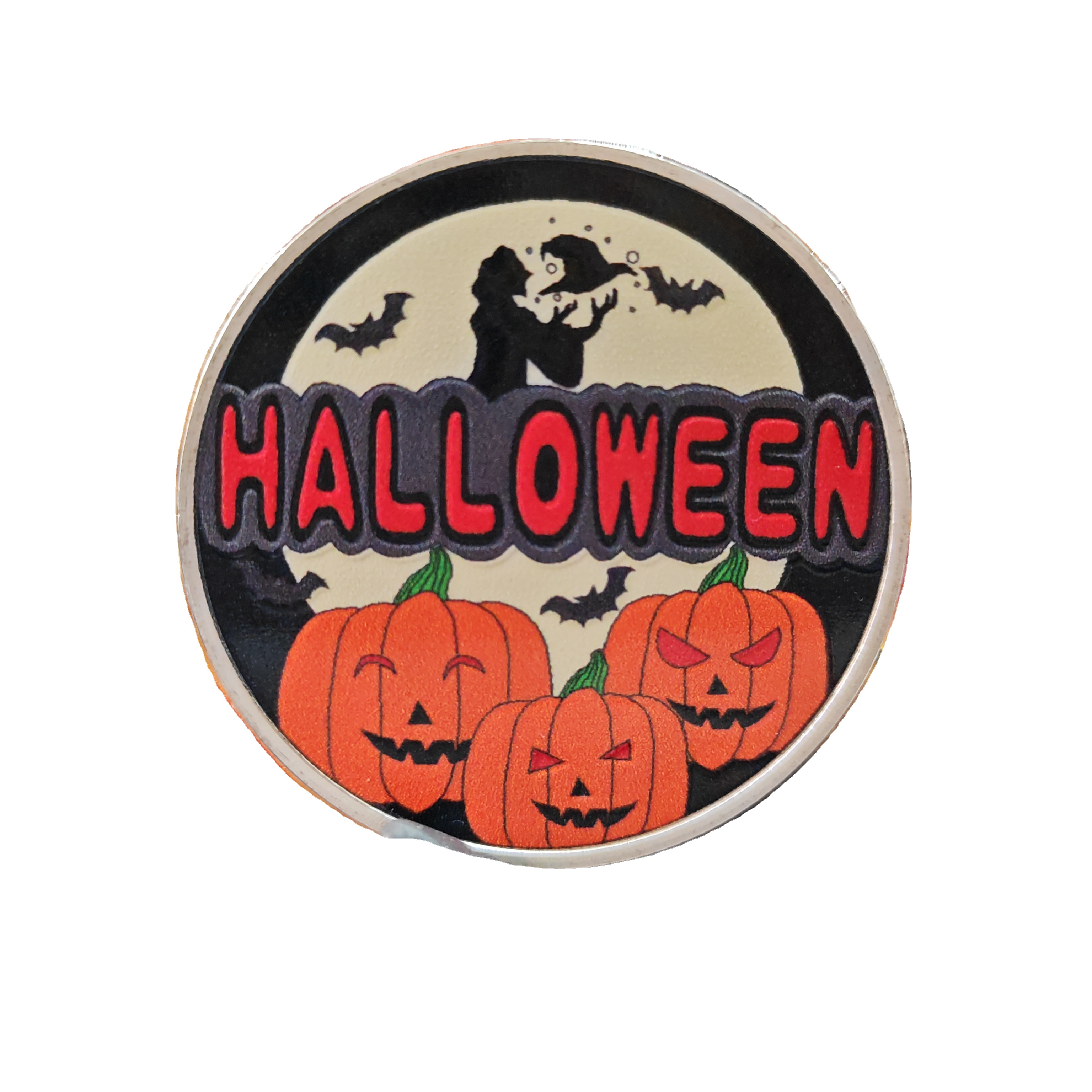 Pingyang Yiyang Crafts Factory Creative New Halloween Gift Collection Scream Grimace Horror Night Pumpkin and Bat Toy with Gold and Silver Coins Metal Crafts