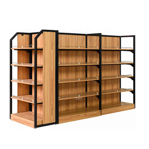 Customized Wood Metal Supermarket Shelves Convenience Store Fashion Gondola Display Racks