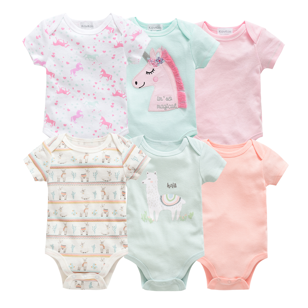 3 PCS/Set Baby Clothes Girls Romper 100%Cotton Newborn Unicorn Printing Infant Bodysuit Short Sleeve Boys Jumpsuit For 0-12 M