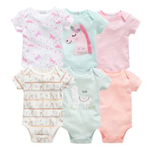 3 PCS/Set Baby Clothes Girls Romper 100%Cotton Newborn Unicorn Printing Infant Bodysuit Short Sleeve Boys Jumpsuit For 0-12 M