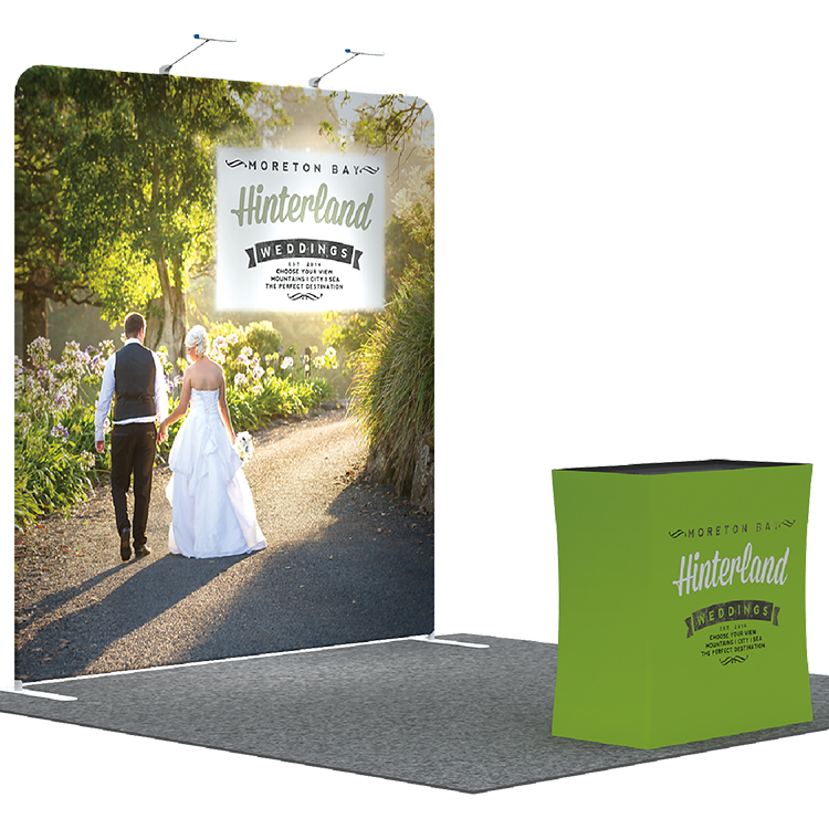 china wholesale exhibition backdrop display light box tension banner trade show booth floor modular