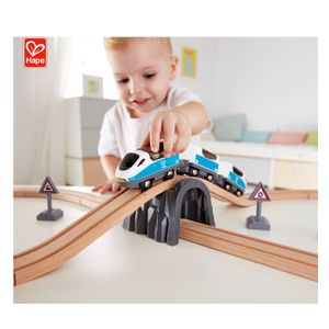 Hape Train Toy Figure 8 Safety Set Slot toys Wooden Puzzle Natural Wood Train Toy For Kids