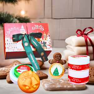Private Label Luxurious Body Care Bath Gift Set for Christmas Lotion Natural Body Scrub Shower Steamers and Handmade Soap