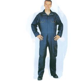 Polycotton twill fabric mens one piece coverall navy Stocklots in cheap price long sleeves mens security working clothes