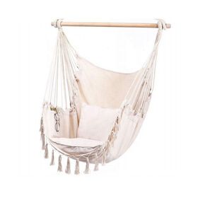 China Supplier Camping Portable Tassel Polycotton Hanging Swing Chair Hammock Stand  With Rope Hammock Stand