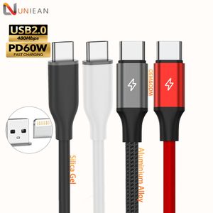 UNIEAN Wholesale 2M 3M USB 2.0 C 48V Cable 5A Type C Usb Fast Charging Cable Data Cables For iphones 15 pro max to Android